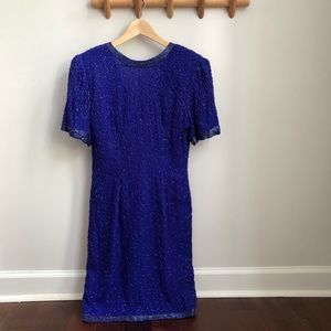 AWESOME 80’s Beaded Prom Party Dress Vintage Gown